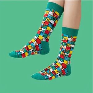 Colorful Snakes and Ladders Patterned Socks